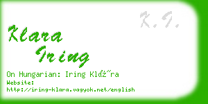 klara iring business card